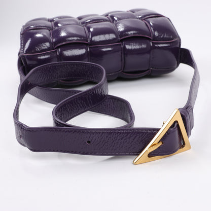 Bottega Veneta Padded Cassette Maxi Intrecciato Leather Shoulder Bag in Purple