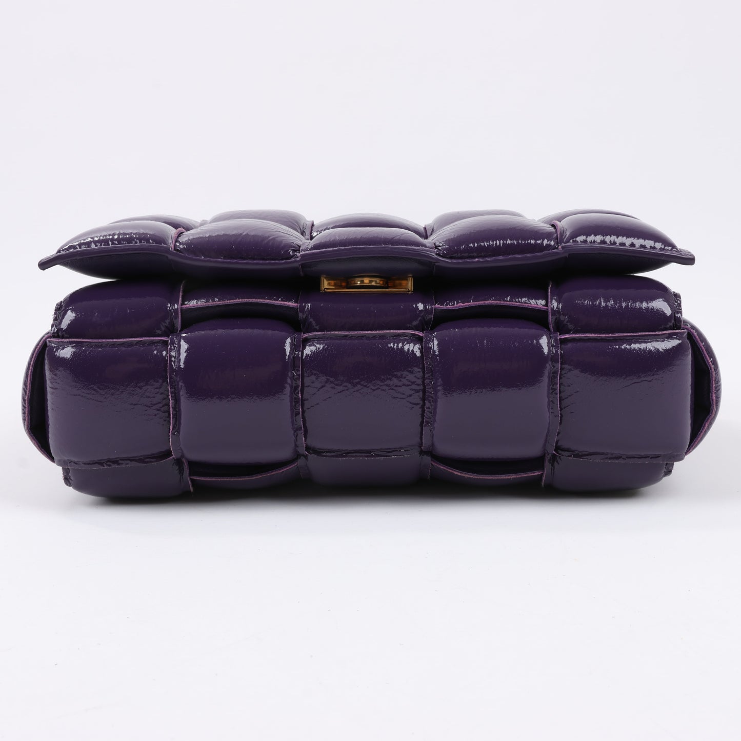 Bottega Veneta Padded Cassette Maxi Intrecciato Leather Shoulder Bag in Purple