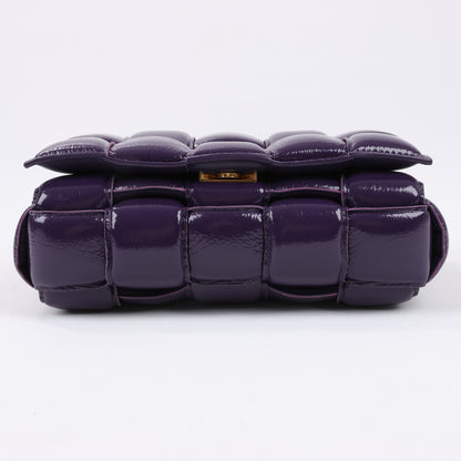 Bottega Veneta Padded Cassette Maxi Intrecciato Leather Shoulder Bag in Purple