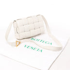 Bottega Veneta Padded Cassette Maxi Intrecciato Leather Shoulder Bag in Ecru