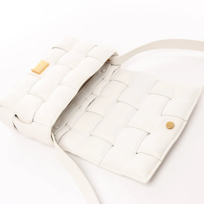 Bottega Veneta Padded Cassette Maxi Intrecciato Leather Shoulder Bag in Ecru