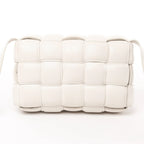 Bottega Veneta Padded Cassette Maxi Intrecciato Leather Shoulder Bag in Ecru