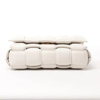 Bottega Veneta Padded Cassette Maxi Intrecciato Leather Shoulder Bag in Ecru