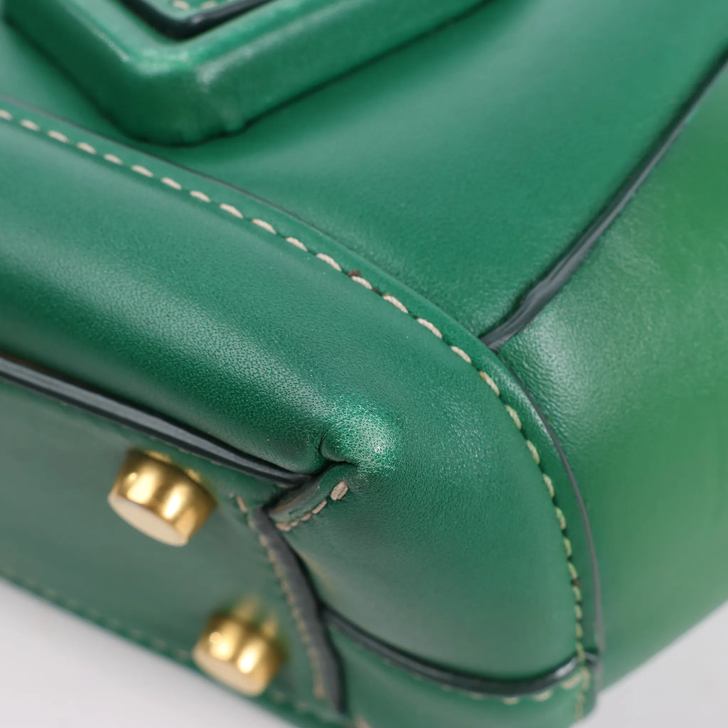 Bottega Veneta Arco Mini Leather Maxi Intrecciato 2Way Handbag in Green