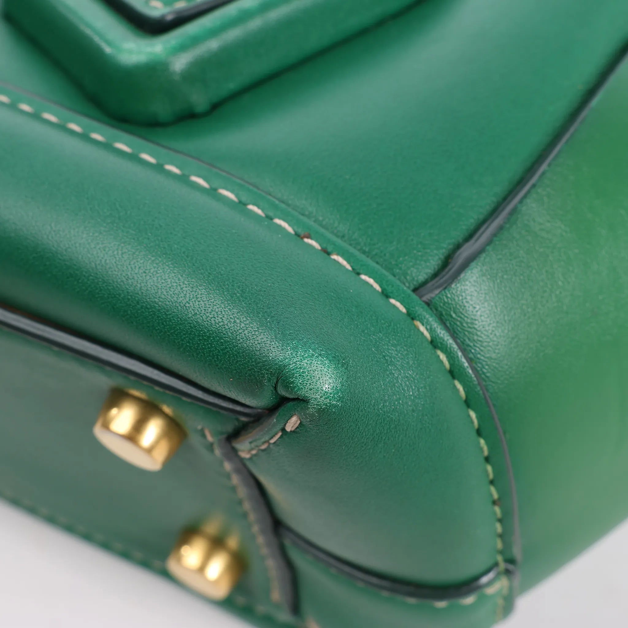 Bottega Veneta Arco Mini Leather Maxi Intrecciato 2Way Handbag in Green