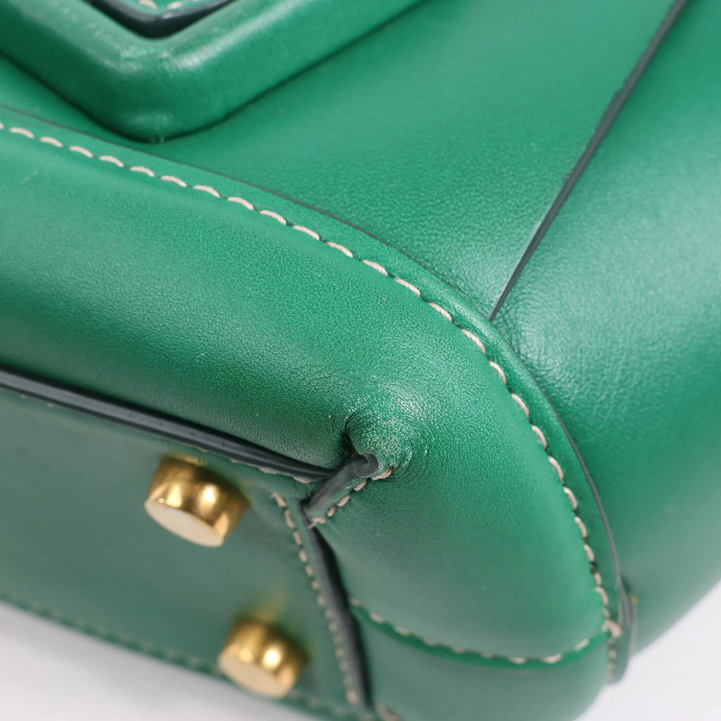 Bottega Veneta Arco Mini Leather Maxi Intrecciato 2Way Handbag in Green