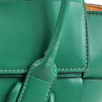 Bottega Veneta Arco Mini Leather Maxi Intrecciato 2Way Handbag in Green