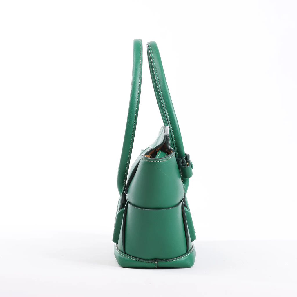 Bottega Veneta Arco Mini Leather Maxi Intrecciato 2Way Handbag in Green