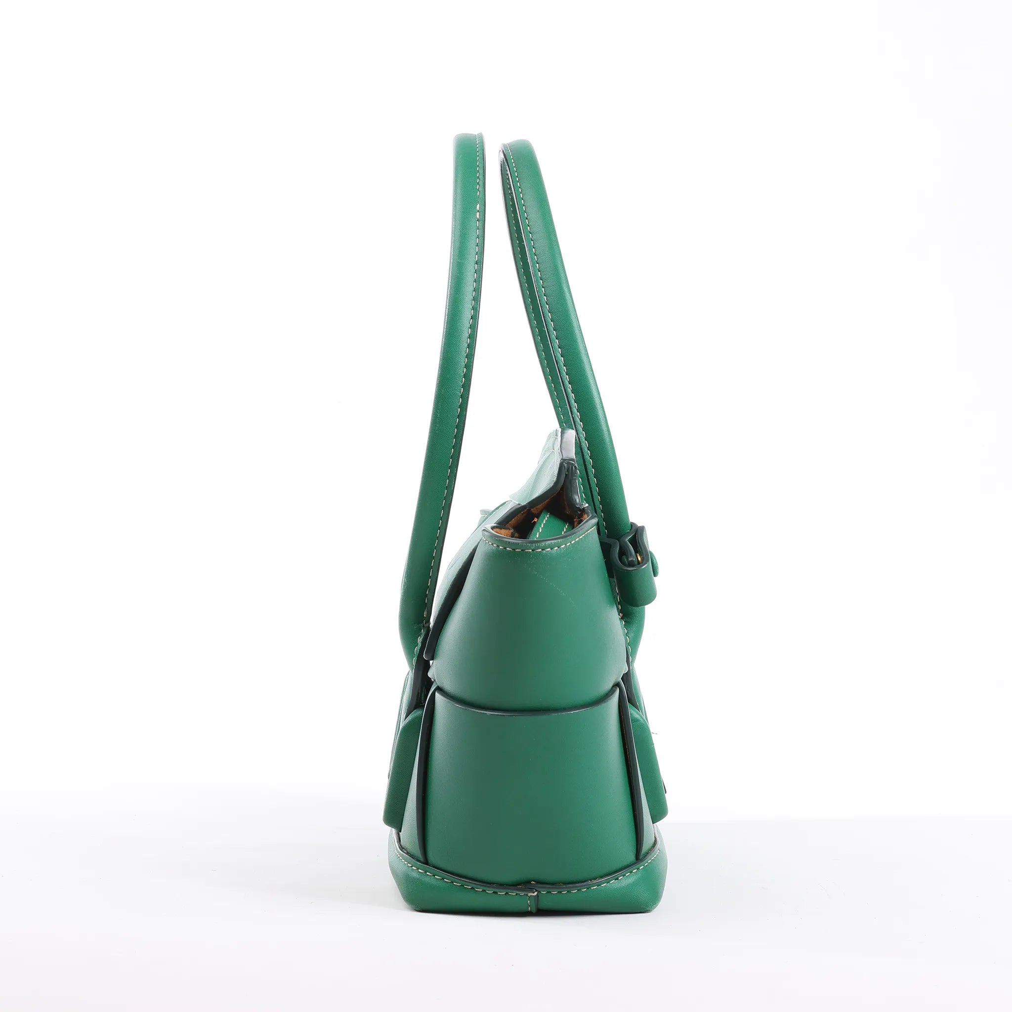 Bottega Veneta Arco Mini Leather Maxi Intrecciato 2Way Handbag in Green