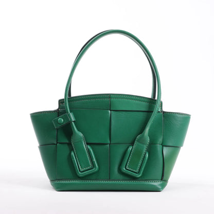 Bottega Veneta Arco Mini Leather Maxi Intrecciato 2Way Handbag in Green