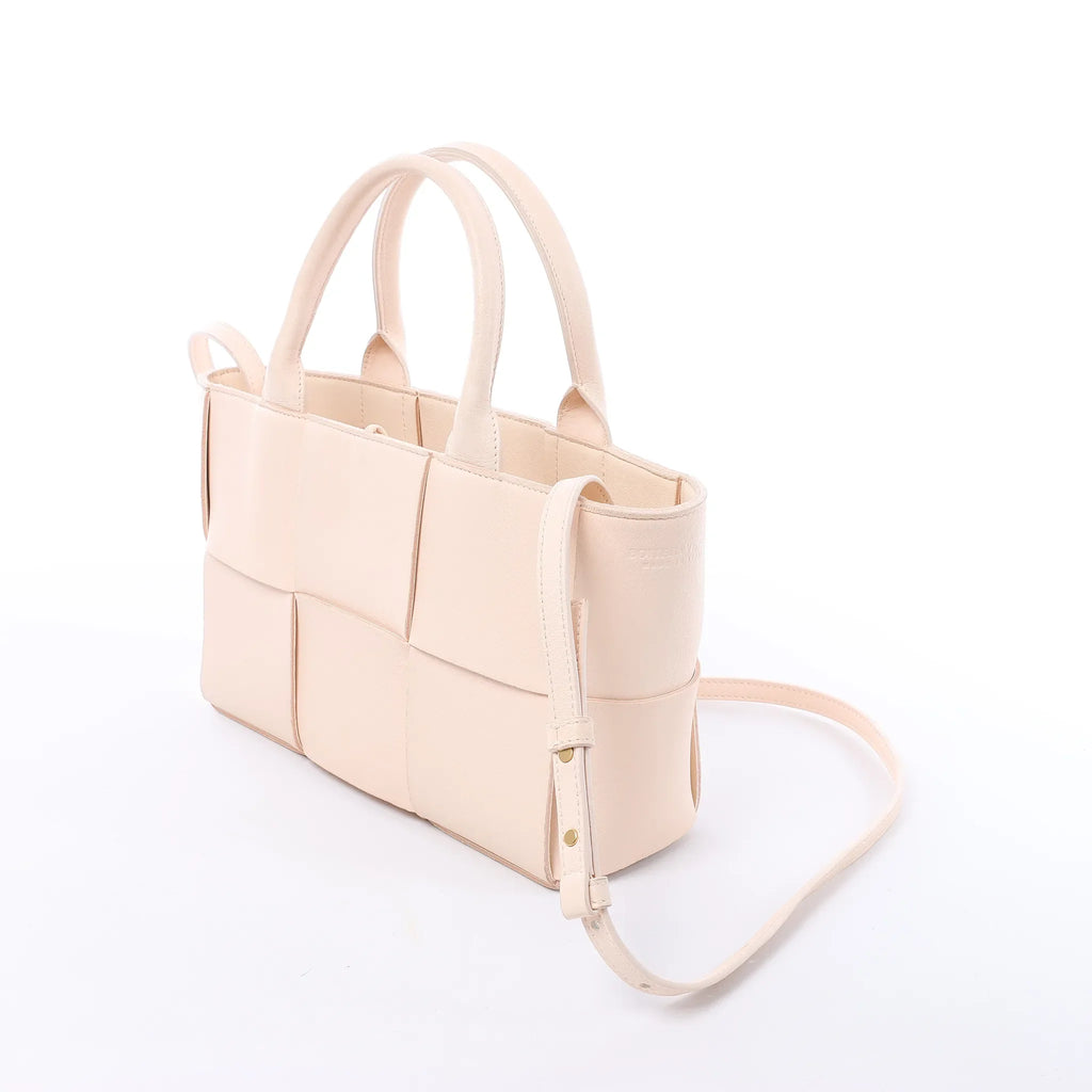 Bottega Veneta The Arco Maxi Intrecciato Leather Handbag in Pink