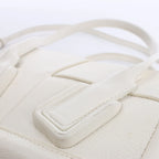 Bottega Veneta Arco Mini Leather Maxi Intrecciato 2Way Handbag in White