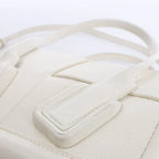 Bottega Veneta Arco Mini Leather Maxi Intrecciato 2Way Handbag in White