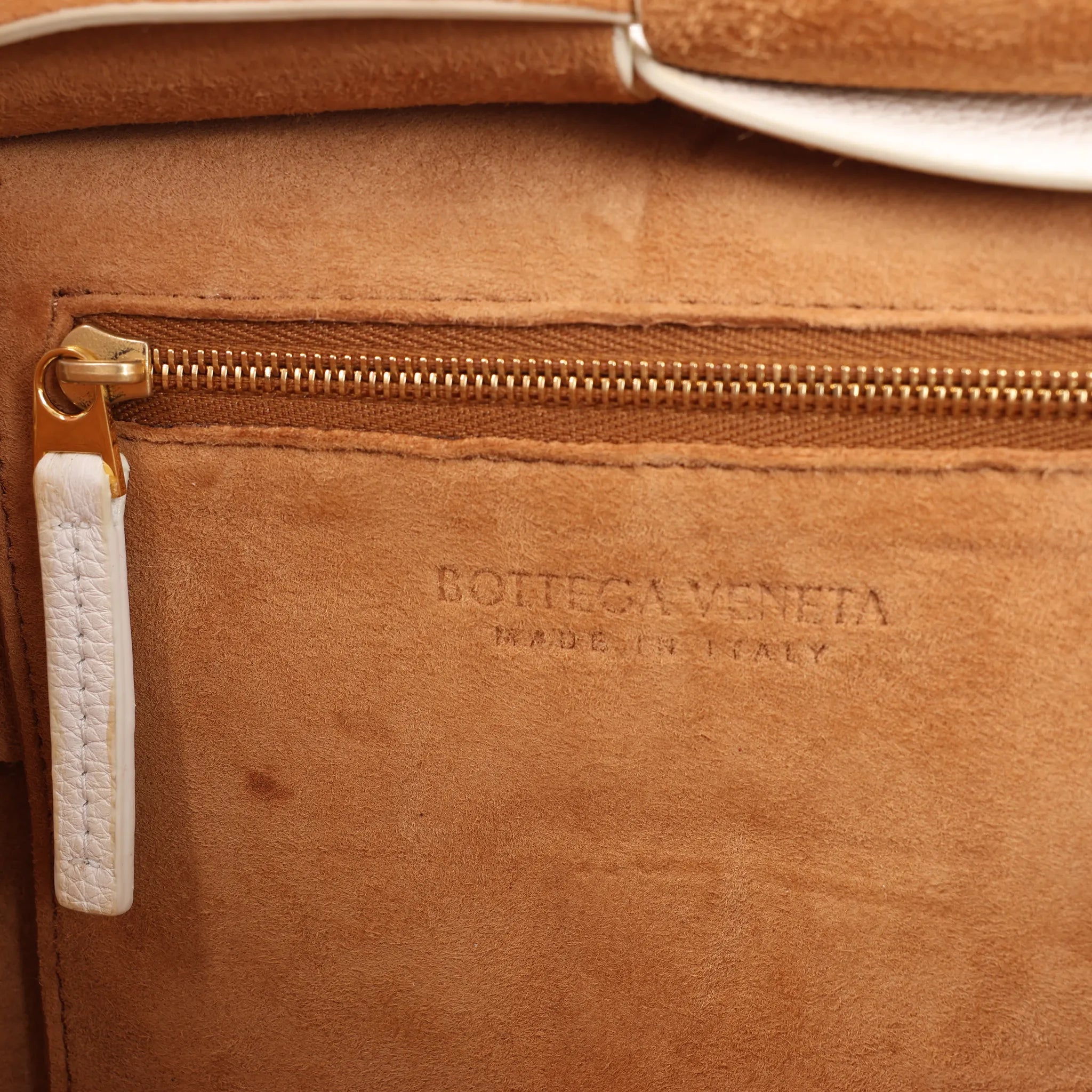 Bottega Veneta Arco Mini Leather Maxi Intrecciato 2Way Handbag in White