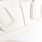 Bottega Veneta Arco Mini Leather Maxi Intrecciato 2Way Handbag in White