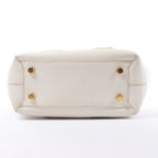 Bottega Veneta Arco Mini Leather Maxi Intrecciato 2Way Handbag in White