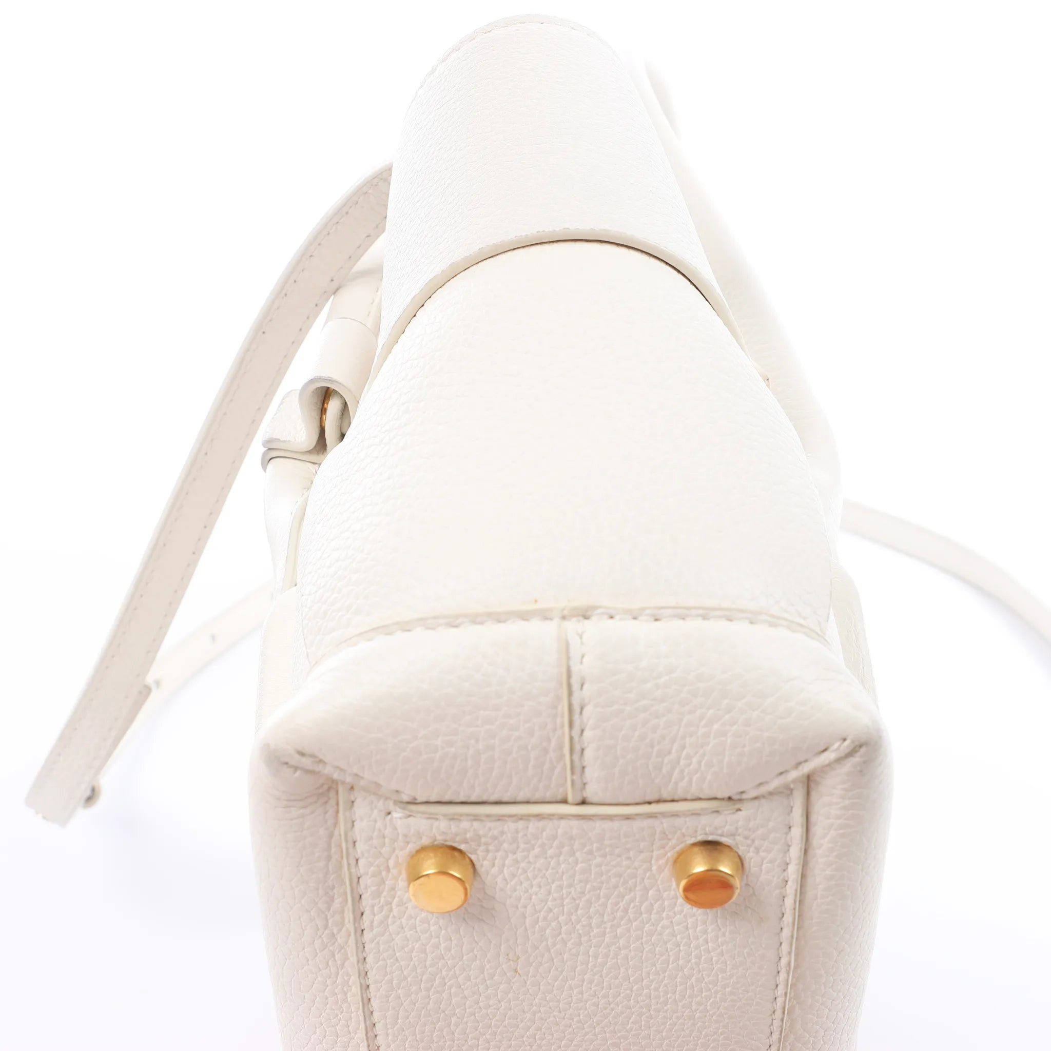 Bottega Veneta Arco Mini Leather Maxi Intrecciato 2Way Handbag in White