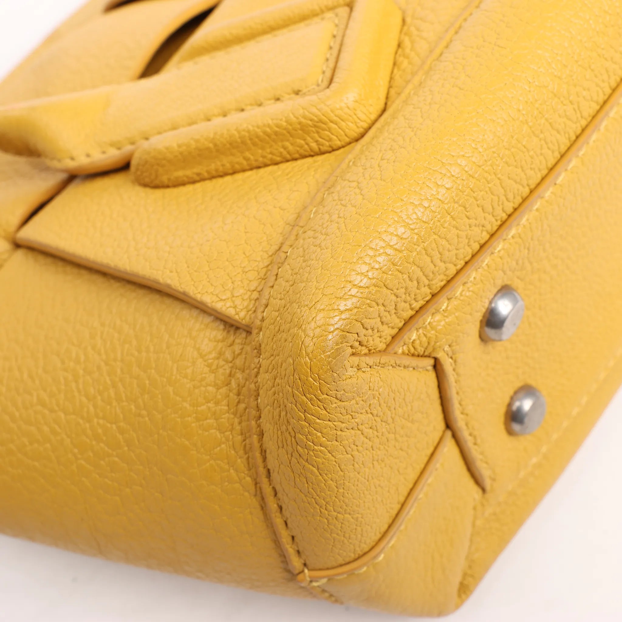 Bottega Veneta Mini Arco Maxi Intrecciato Leather Handbag in Yellow
