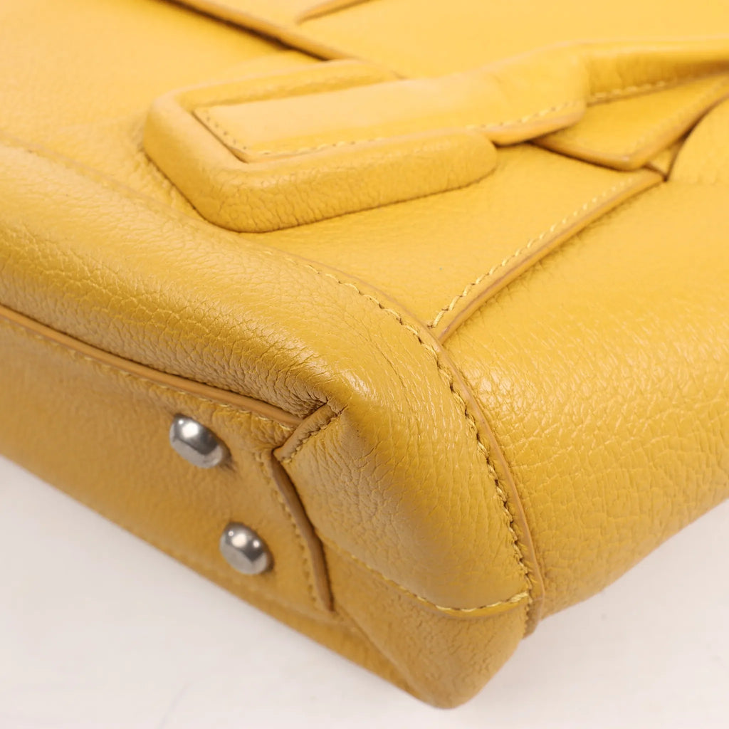 Bottega Veneta Mini Arco Maxi Intrecciato Leather Handbag in Yellow