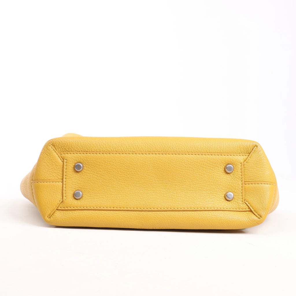 Bottega Veneta Mini Arco Maxi Intrecciato Leather Handbag in Yellow