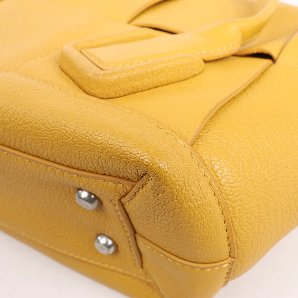 Bottega Veneta Mini Arco Maxi Intrecciato Leather Handbag in Yellow