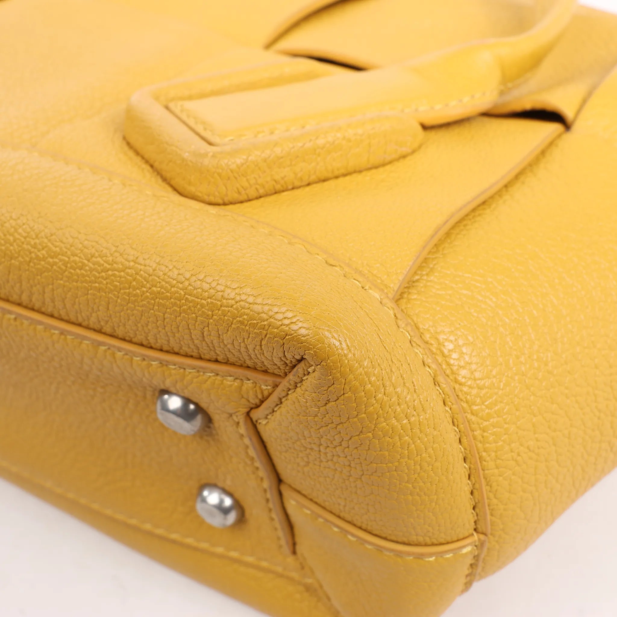 Bottega Veneta Mini Arco Maxi Intrecciato Leather Handbag in Yellow