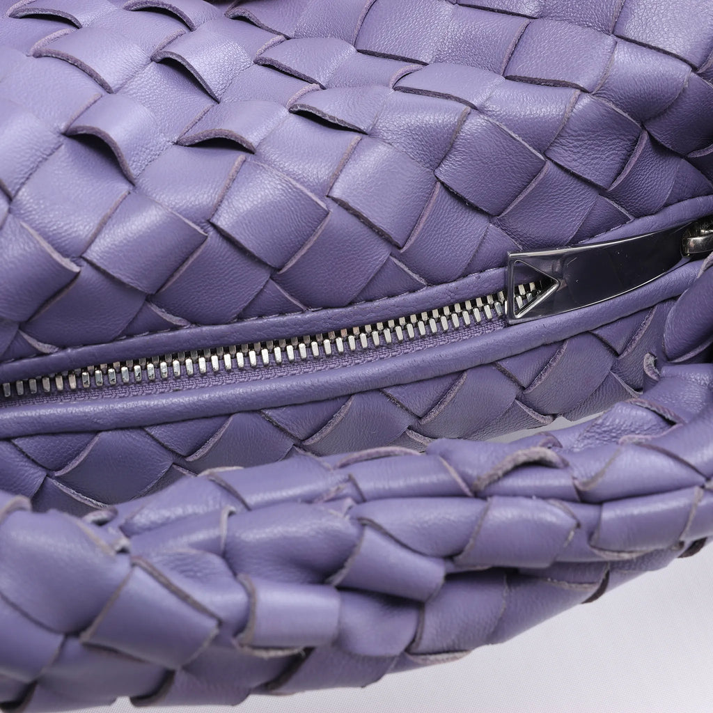Bottega Veneta Jodie Mini Intrecciato Leather Handbag in Purple
