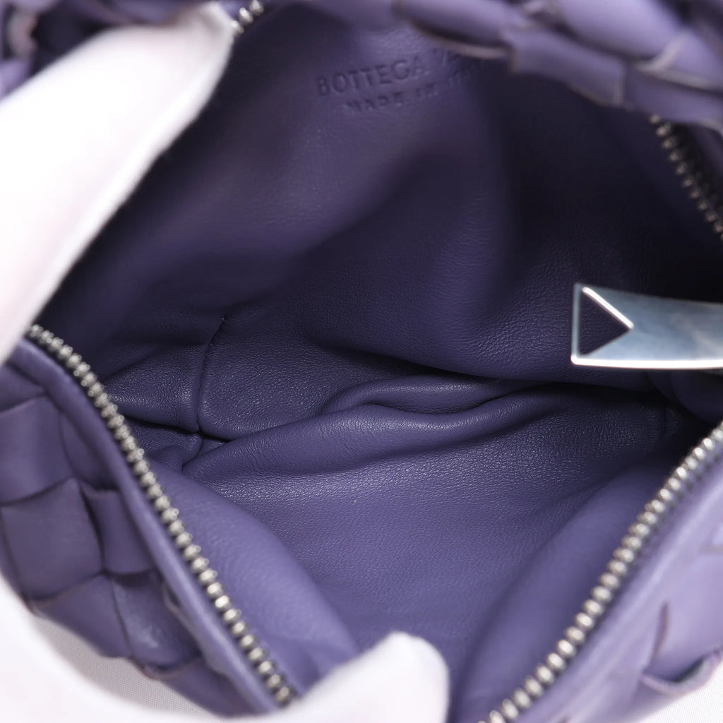 Bottega Veneta Jodie Mini Intrecciato Leather Handbag in Purple