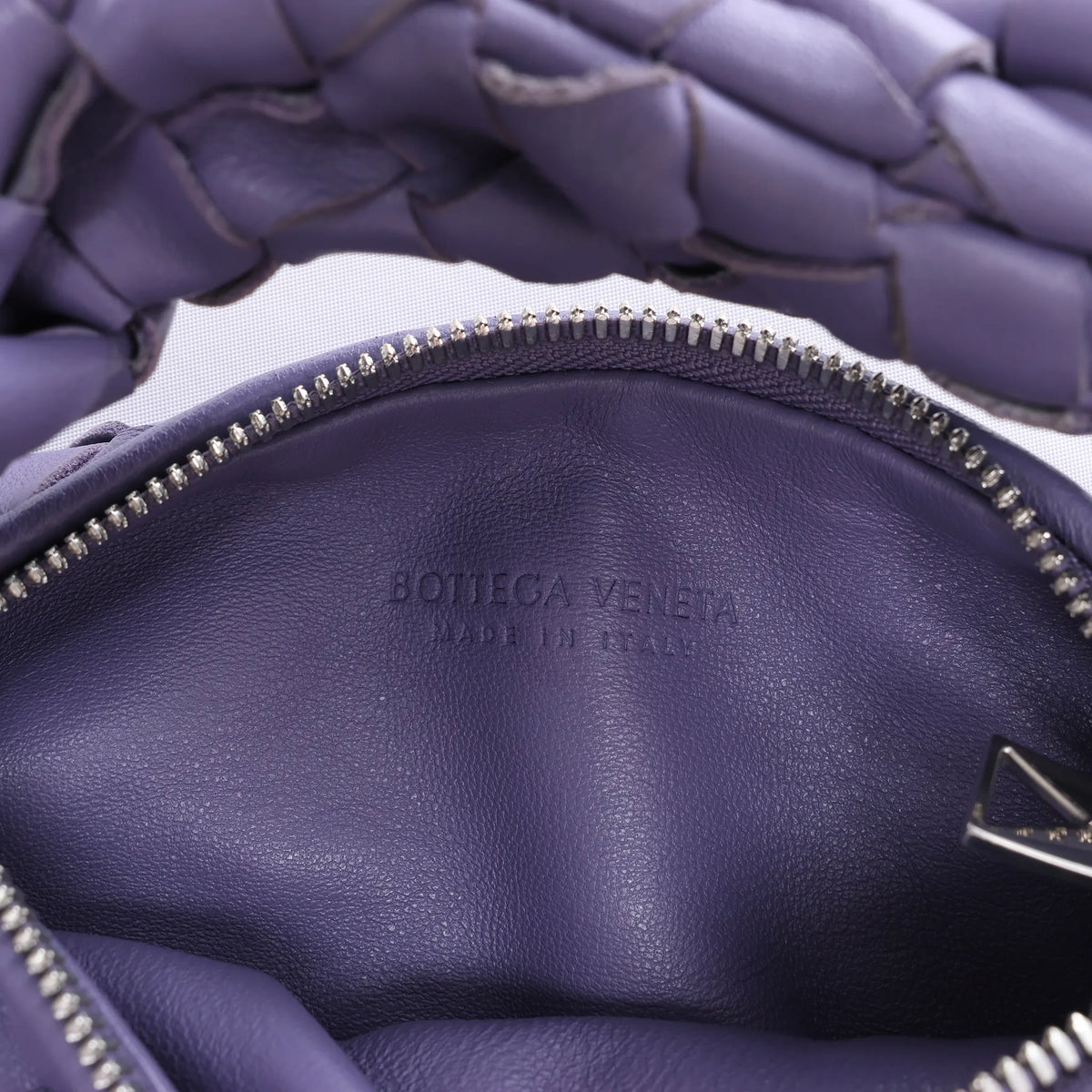Bottega Veneta Jodie Mini Intrecciato Leather Handbag in Purple