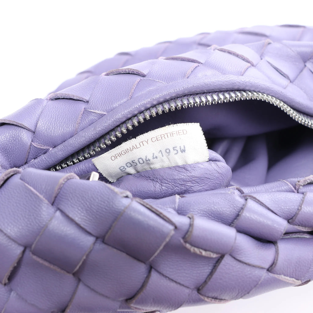 Bottega Veneta Jodie Mini Intrecciato Leather Handbag in Purple