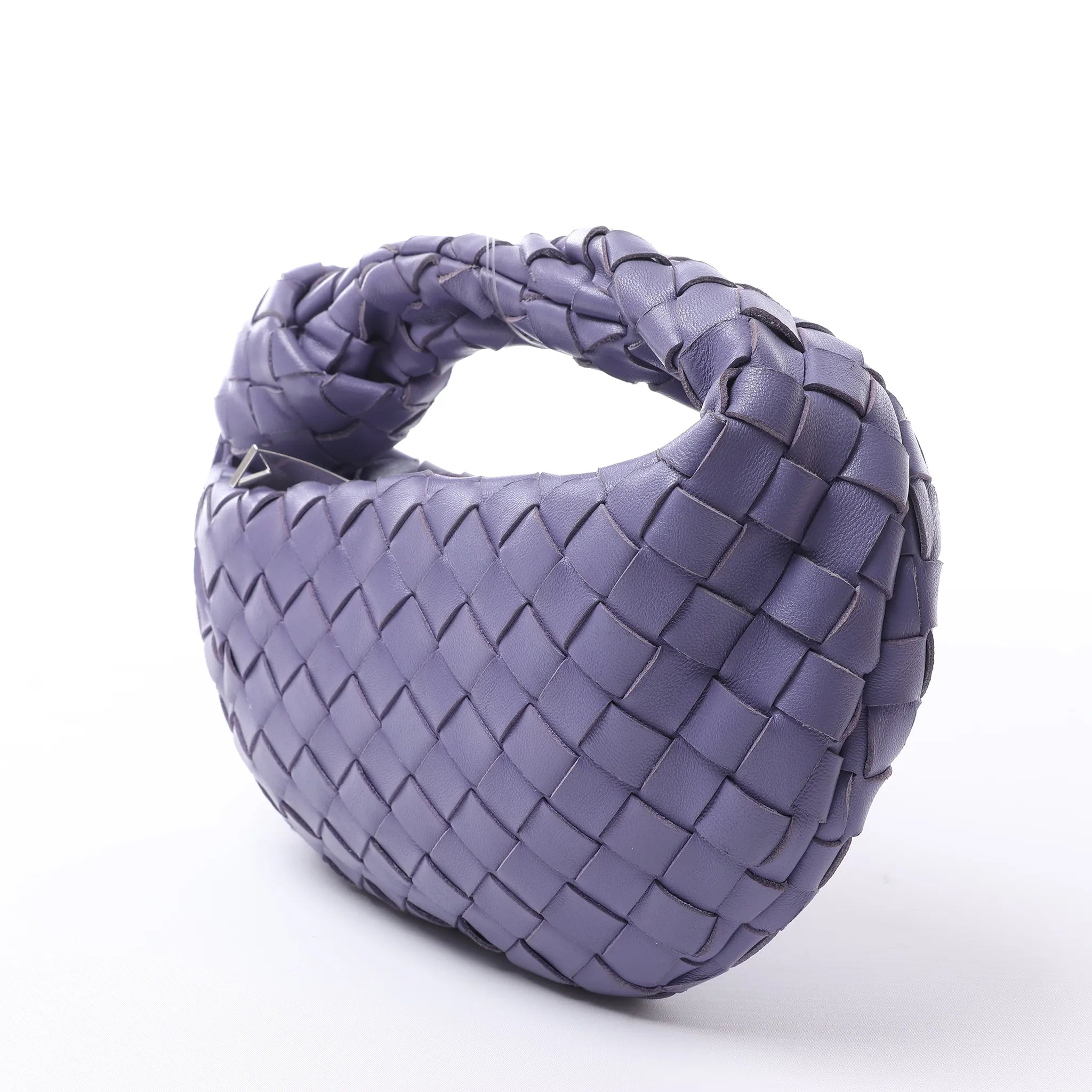 Bottega Veneta Jodie Mini Intrecciato Leather Handbag in Purple