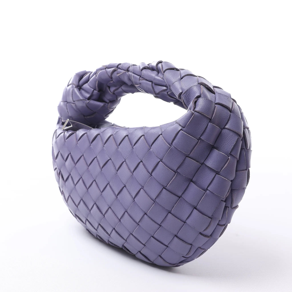 Bottega Veneta Jodie Mini Intrecciato Leather Handbag in Purple