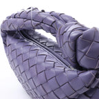 Bottega Veneta Jodie Mini Intrecciato Leather Handbag in Purple