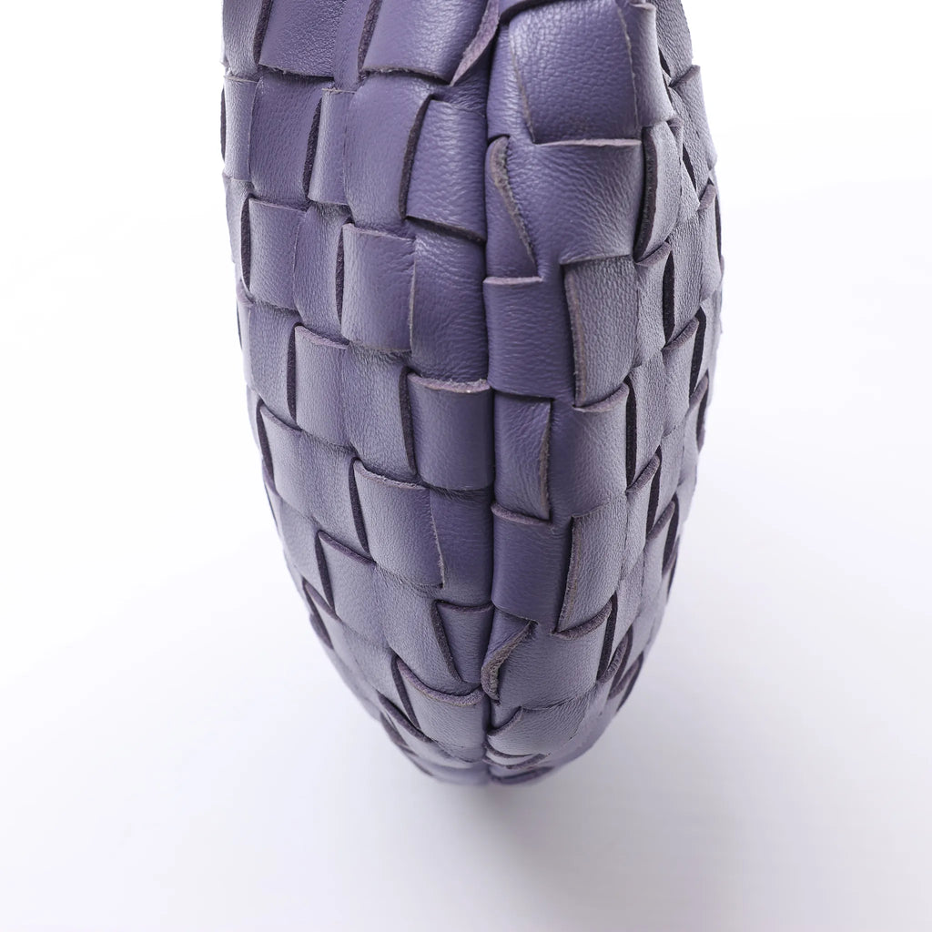 Bottega Veneta Jodie Mini Intrecciato Leather Handbag in Purple