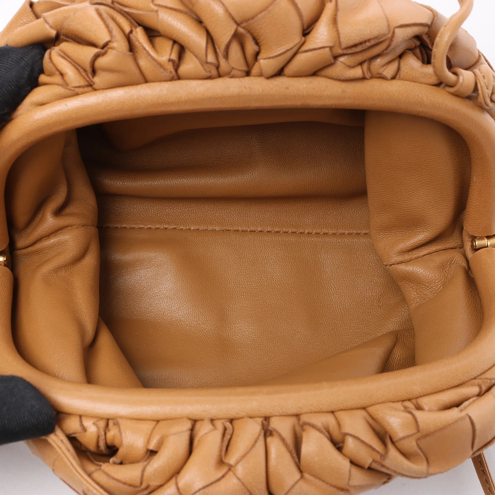 Bottega Veneta The Pouch Mini  Leather Crossbody bag in Brown