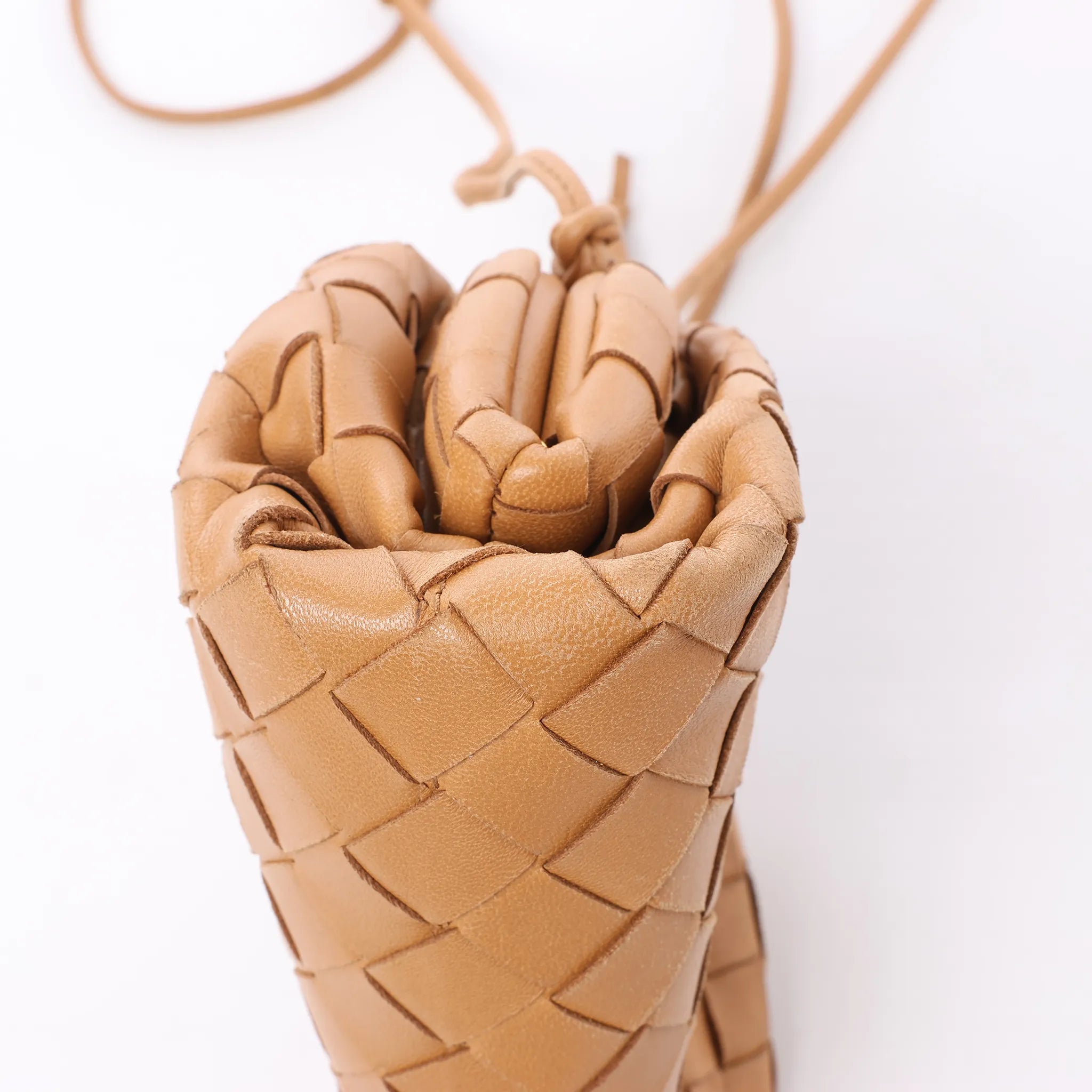 Bottega Veneta The Pouch Mini  Leather Crossbody bag in Brown