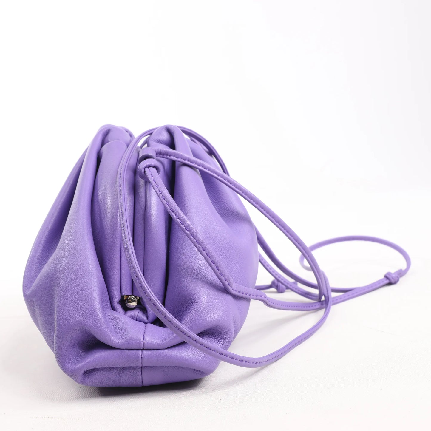 Bottega Veneta Mini The Pouch Leather Crossbody bag in Purple