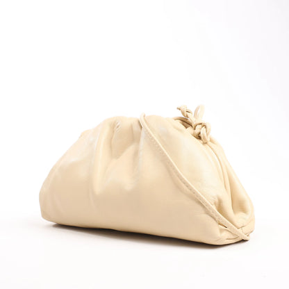 Bottega Veneta Mini The Pouch Leather Crossbody bag in Beige