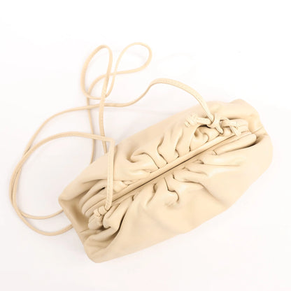 Bottega Veneta Mini The Pouch Leather Crossbody bag in Beige