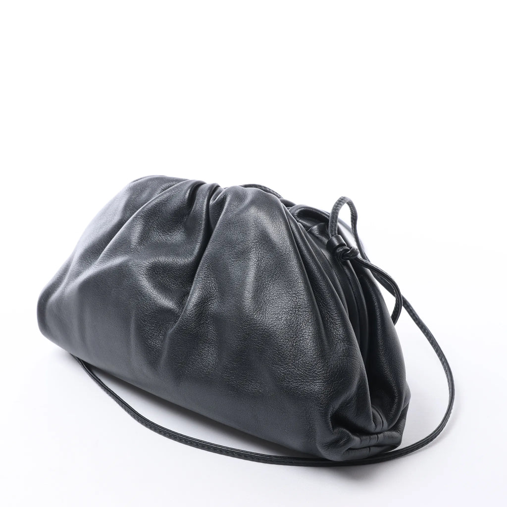 Bottega Veneta The Pouch Mini Leather Crossbody bag in Black