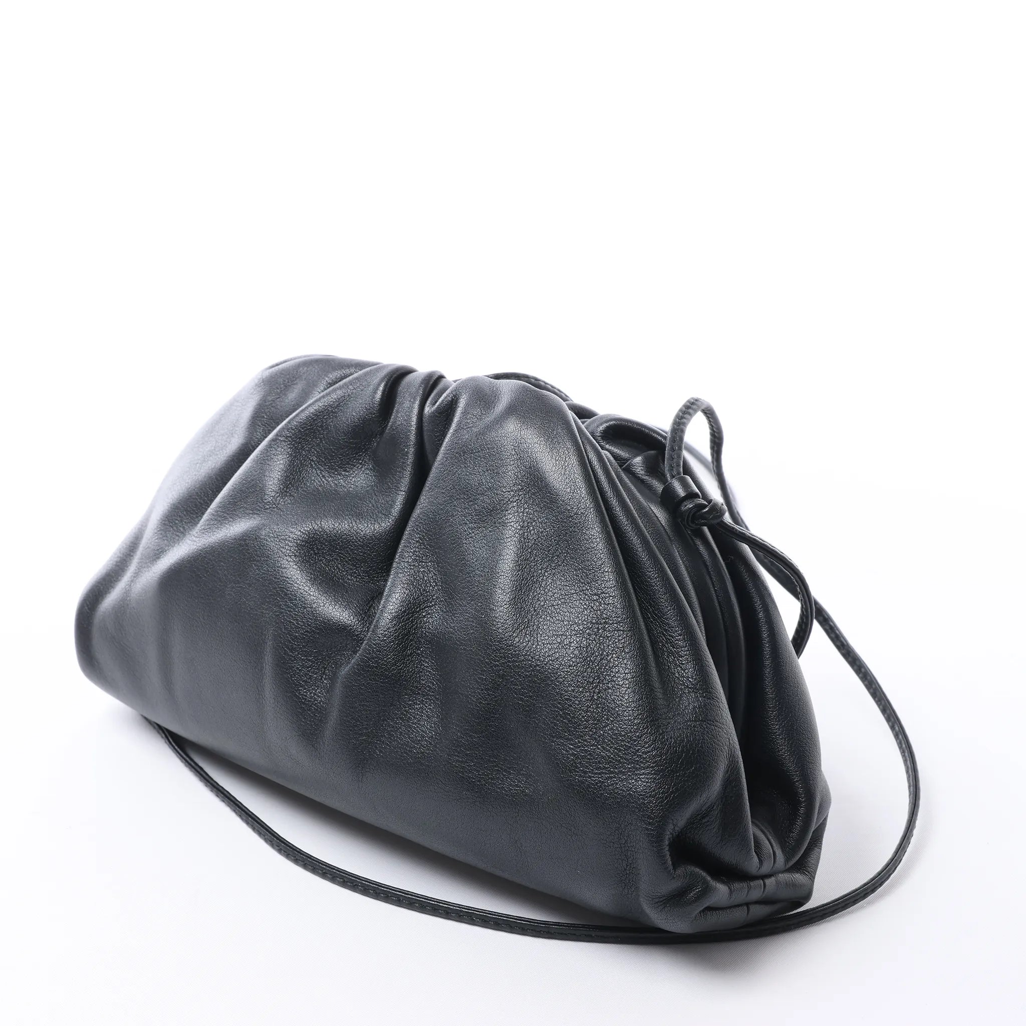 Bottega Veneta The Pouch Mini Leather Crossbody bag in Black