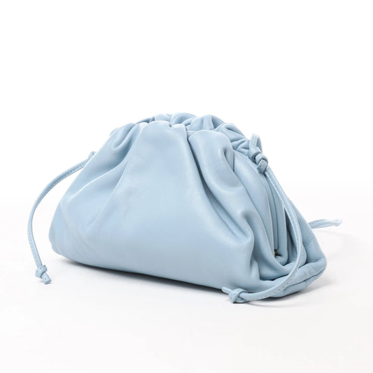 Bottega Veneta Mini The Pouch Leather Crossbody bag in Light Blue