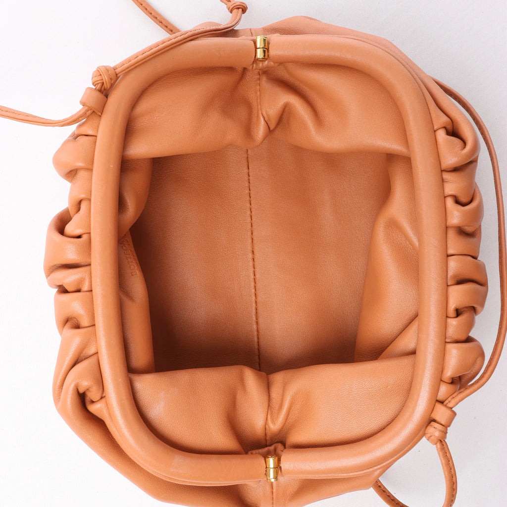 Bottega Veneta Mini The Pouch Leather Crossbody bag in Brown