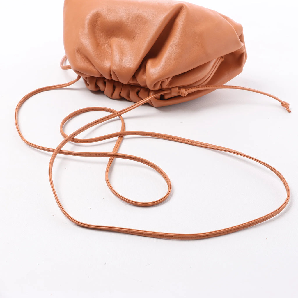 Bottega Veneta Mini The Pouch Leather Crossbody bag in Brown