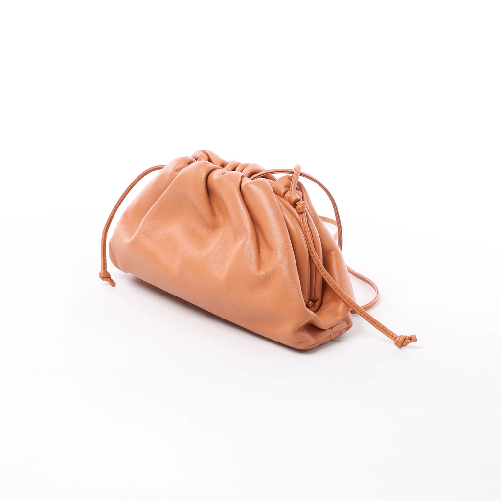 Bottega Veneta Mini The Pouch Leather Crossbody bag in Brown