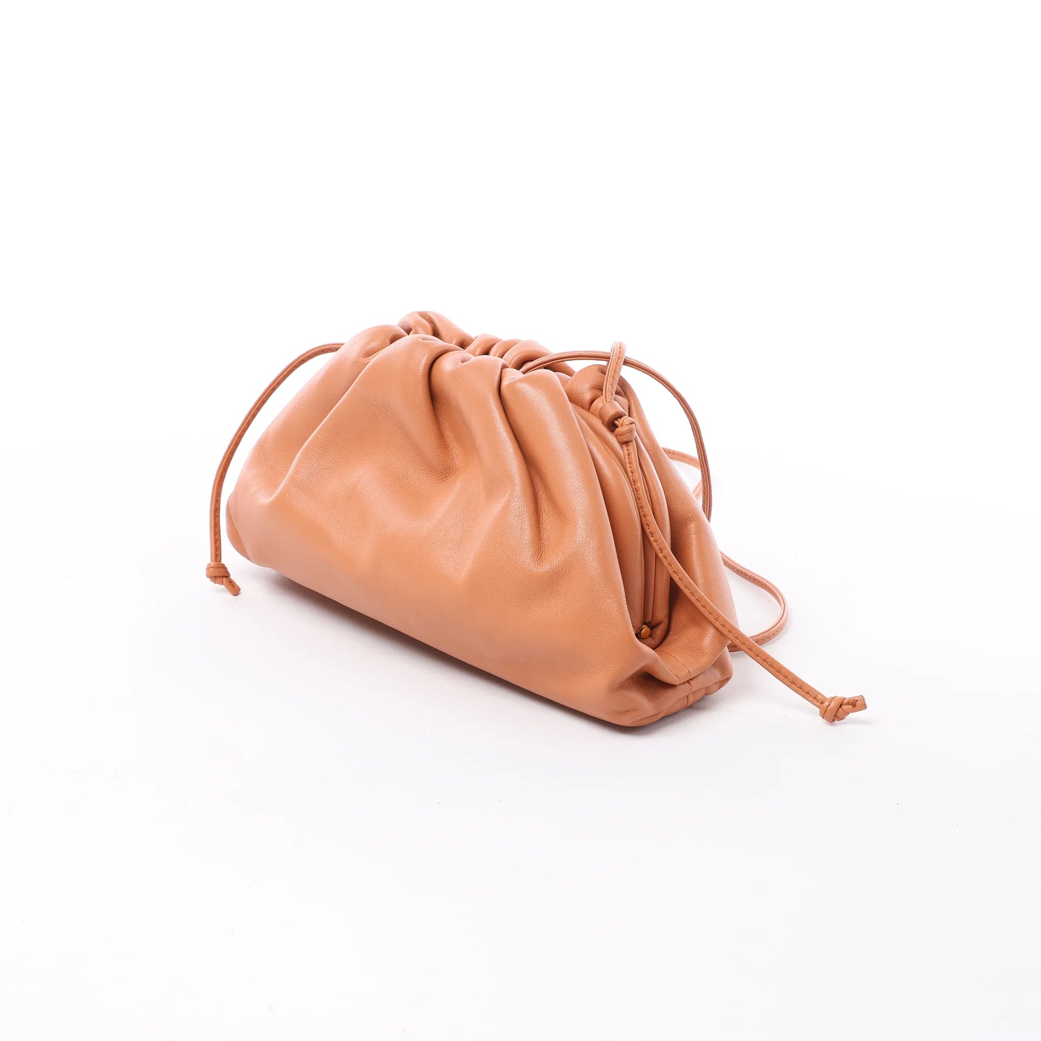 Bottega Veneta Mini The Pouch Leather Crossbody bag in Brown