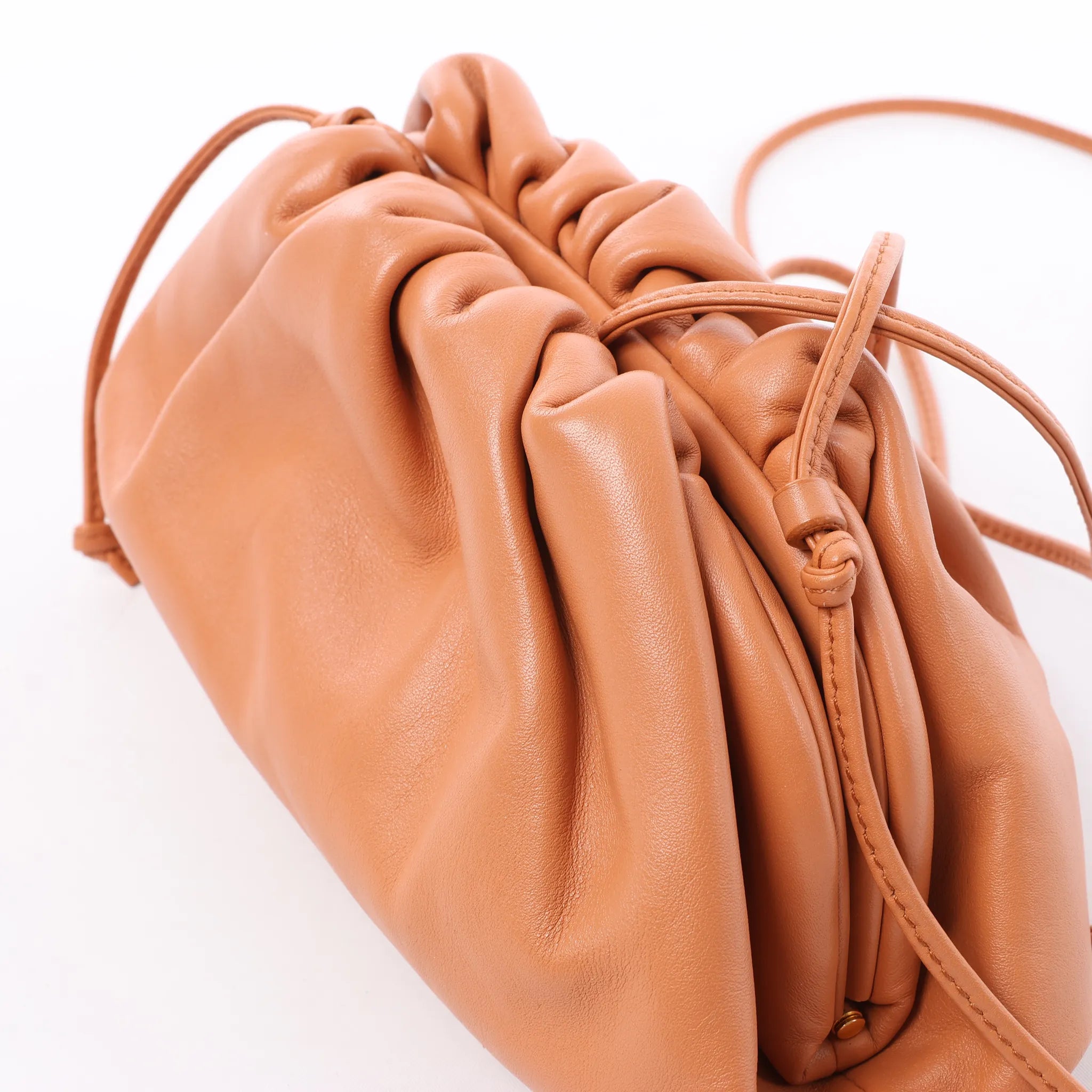 Bottega Veneta Mini The Pouch Leather Crossbody bag in Brown