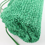 Bottega Veneta The Pouch Mini Raffia x Leather Crossbody bag in Green