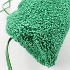 Bottega Veneta The Pouch Mini Raffia x Leather Crossbody bag in Green