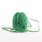 Bottega Veneta The Pouch Mini Raffia x Leather Crossbody bag in Green